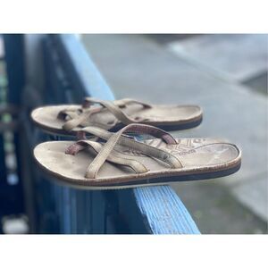 Teva Women’s Olowahu Leather Bison Sandals Sz 8 US